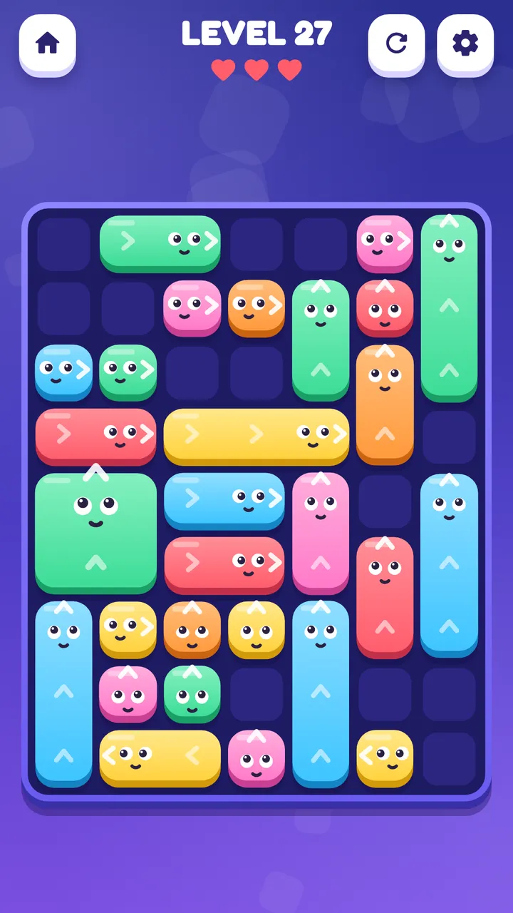 A packed level 27 board with 28 Jammers